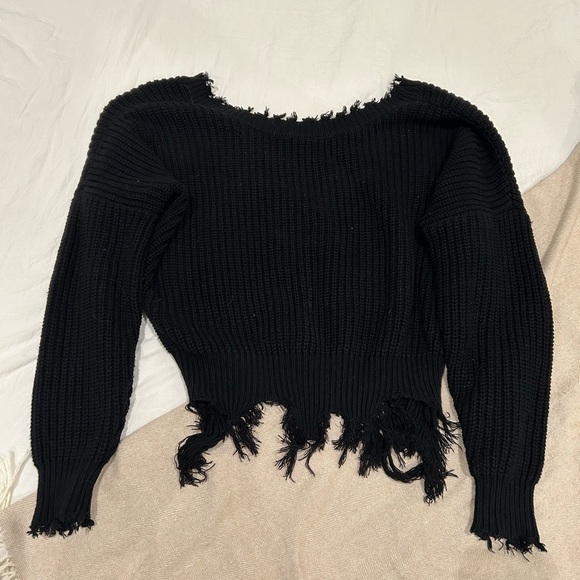 BSBW black distressed sweater - Picture 2 of 5